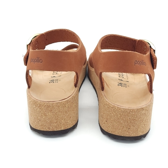 Birkenstock Papillio Glenda Brown Nubuck Leather Ankle Strap Sandals Size 5 - Picture 5 of 10